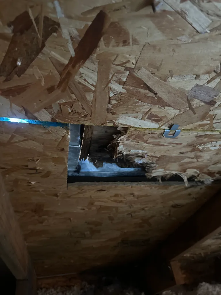 Hart Family Home Services - Rotten Wood from Attic