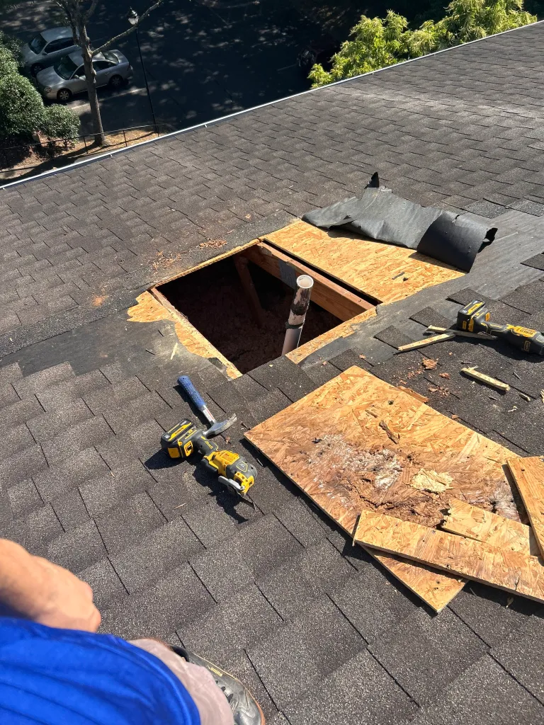 Hart Family Home Services - Rotten Wood on Roof Replacement