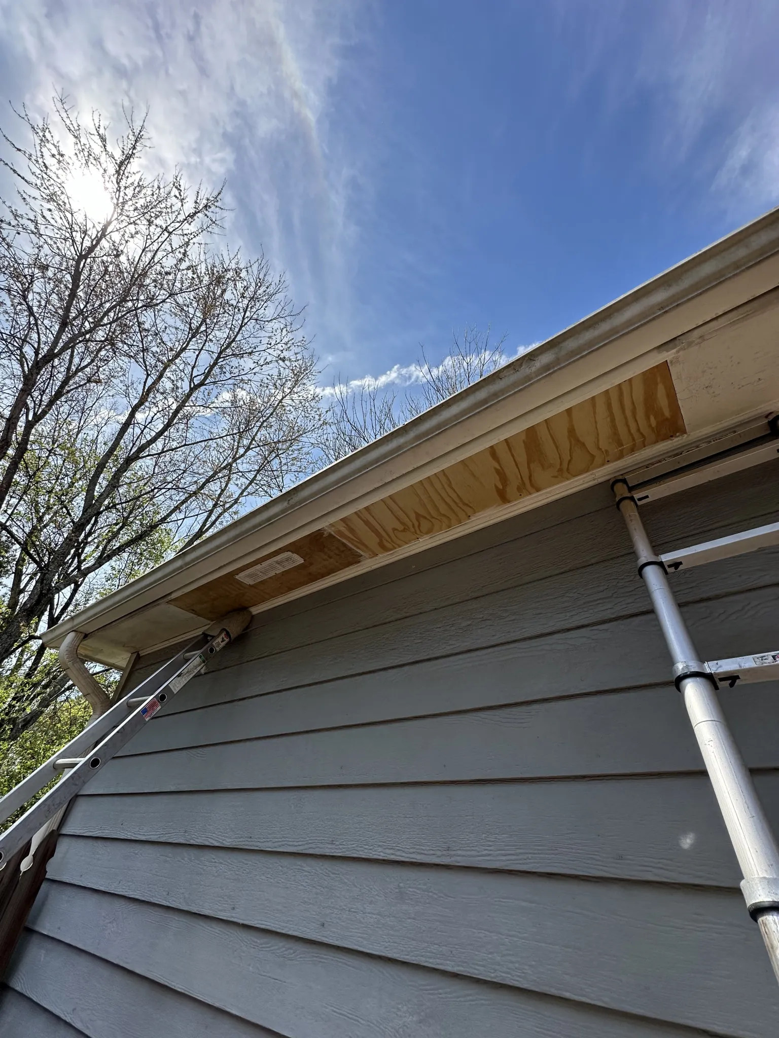 Hart Family Home Services - replacing rotten soffit with wood