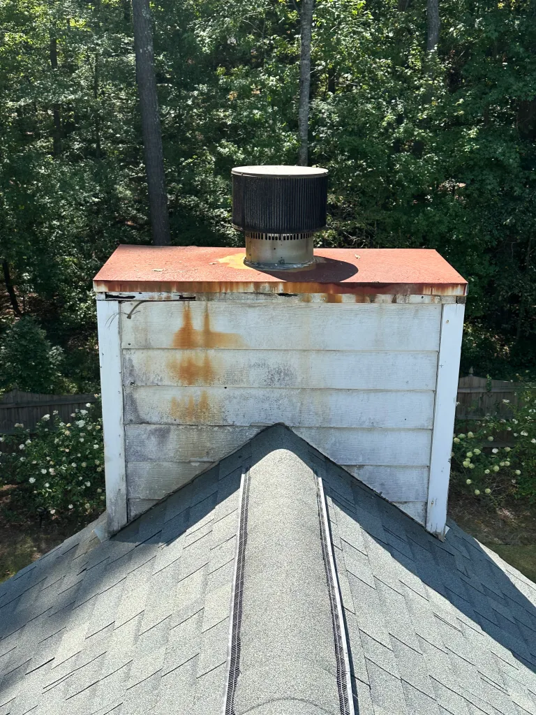 Hart Family Home Services - rusty and rotted chimney